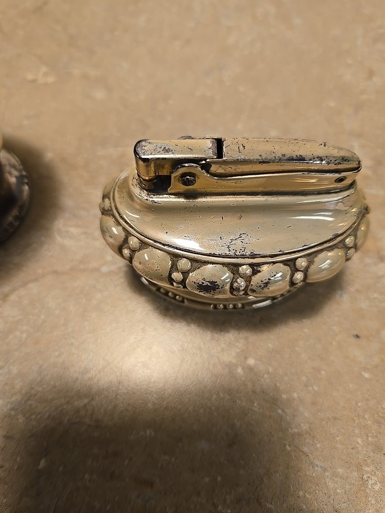 Ronson lighter ashtray silverplate vintage set