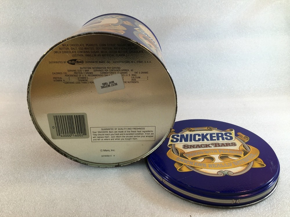 Mars Snickers Snack Bars Metal Tin EMPTY