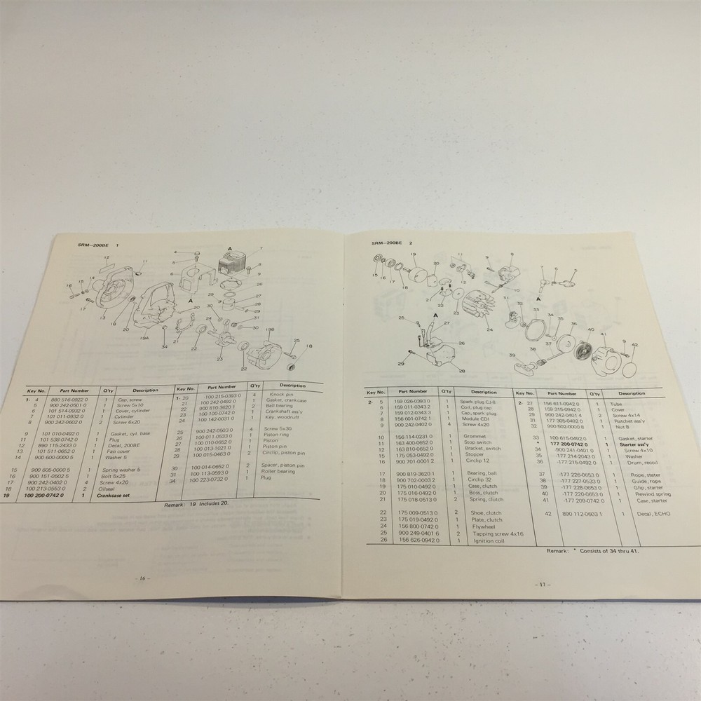 Echo SRM-200BE Trimmer Brushcutter Operator's Manual