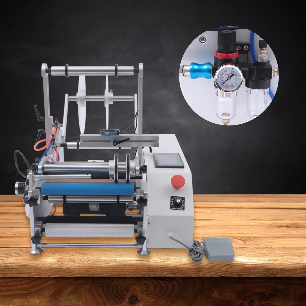 LT-190 Semi Automatic Round Bottle Labeling Machine Label Marking Machine 300W