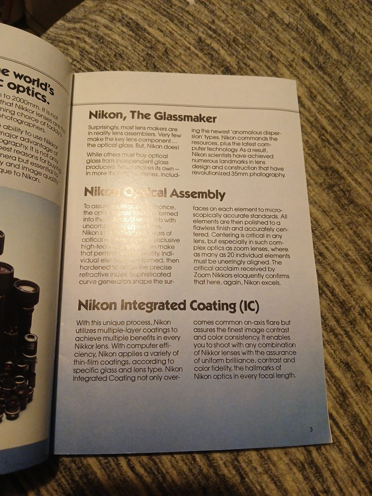 Nikkor Lenses Guide 1980 Pamphlet Catalog