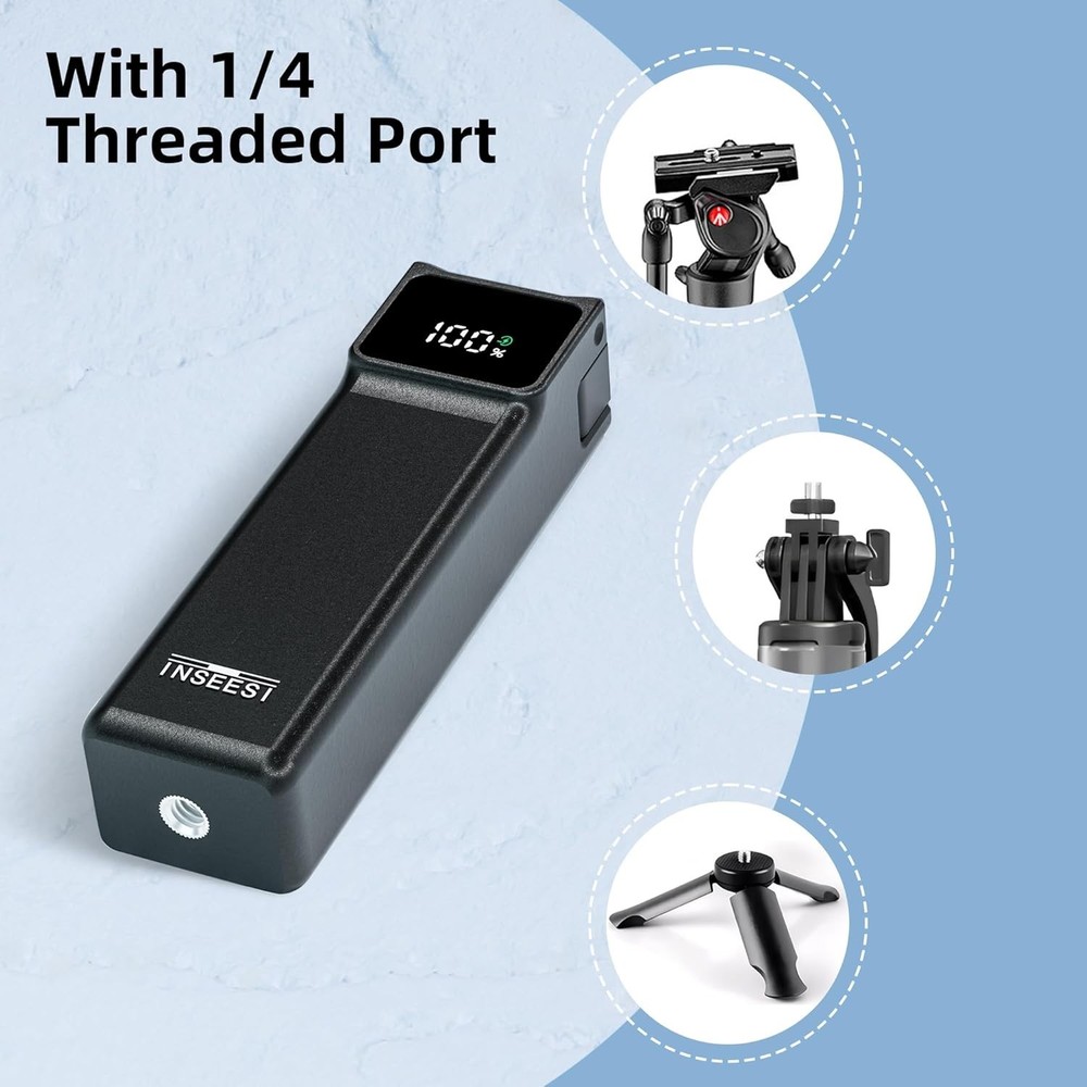 Battery Handle Compatible with DJI Osmo Pocket 3 Accessories, with Digital Sc...
