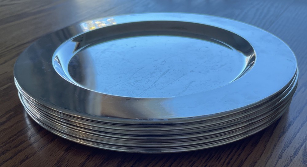 Lot Of 8 Towle Silver Plated Charger Plates 11-5/8” NOT perfect