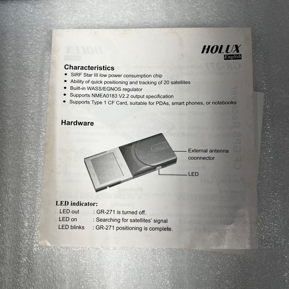 Holux GR-271 CompactFlash GPS Navigation Receiver