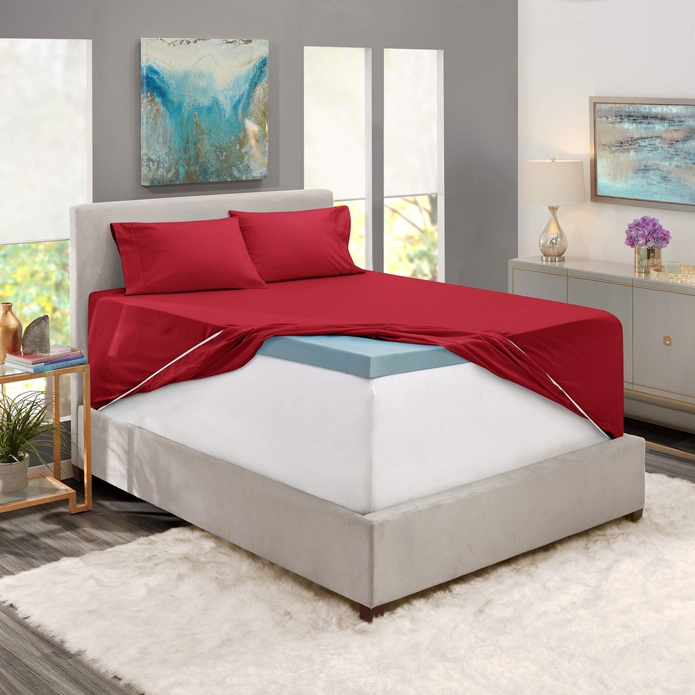 Hearth Harbor Luxury Soft 4 Piece Bed Sheet Set Extra Deep Pocket Fitted