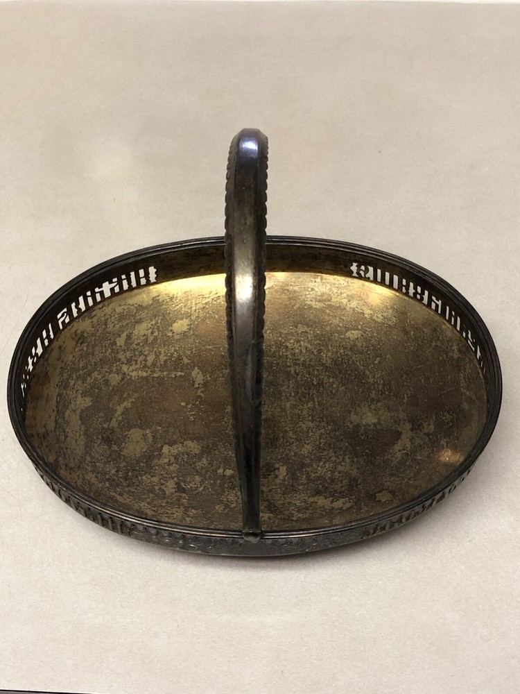 Russian antique silver bread basket