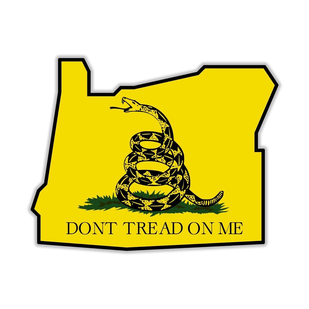 Oregon State Shaped Gadsden Flag Sticker Decal