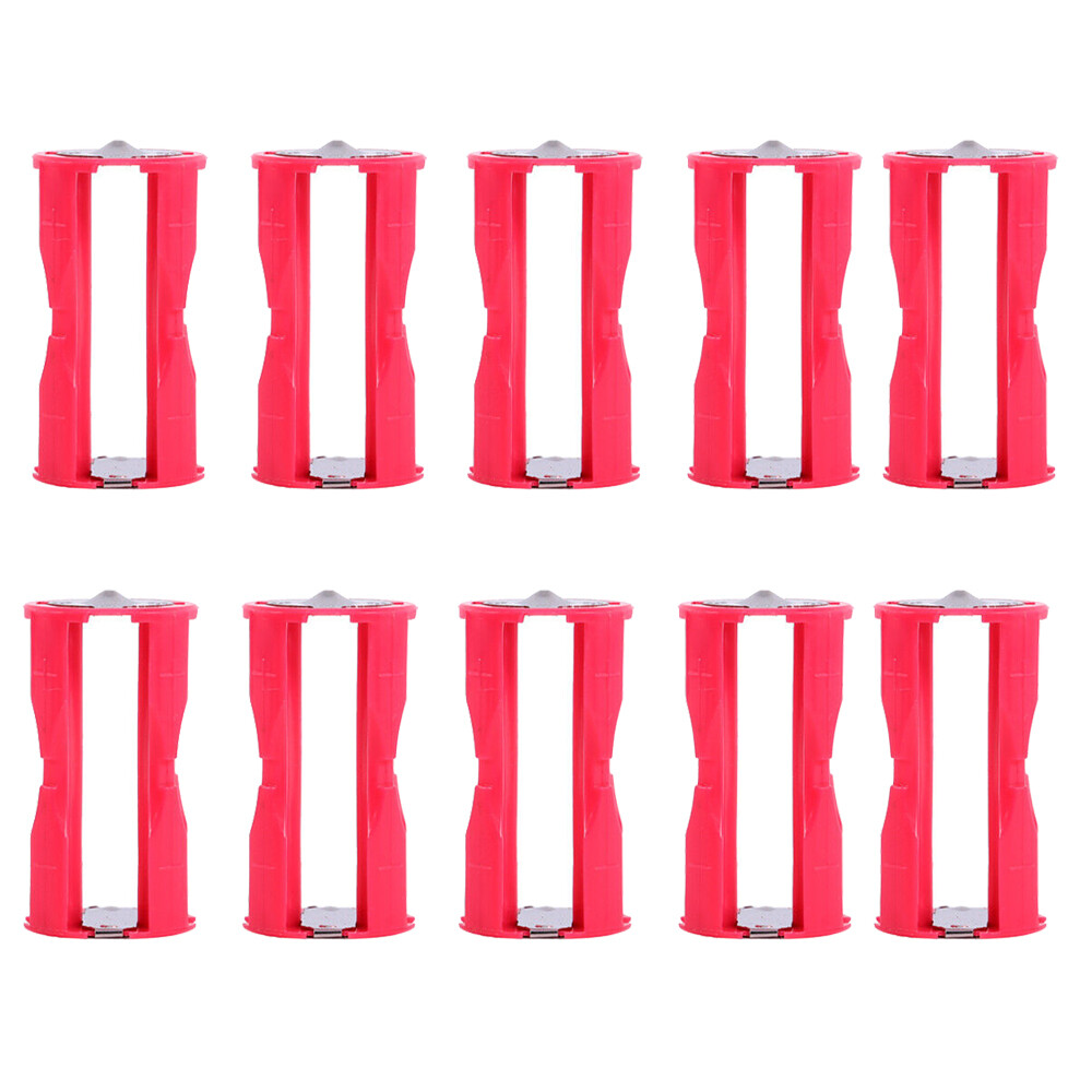 10pc 4AAA To C Size Parallel Battery Convertor Adapter Holder Cases Box Red NGF
