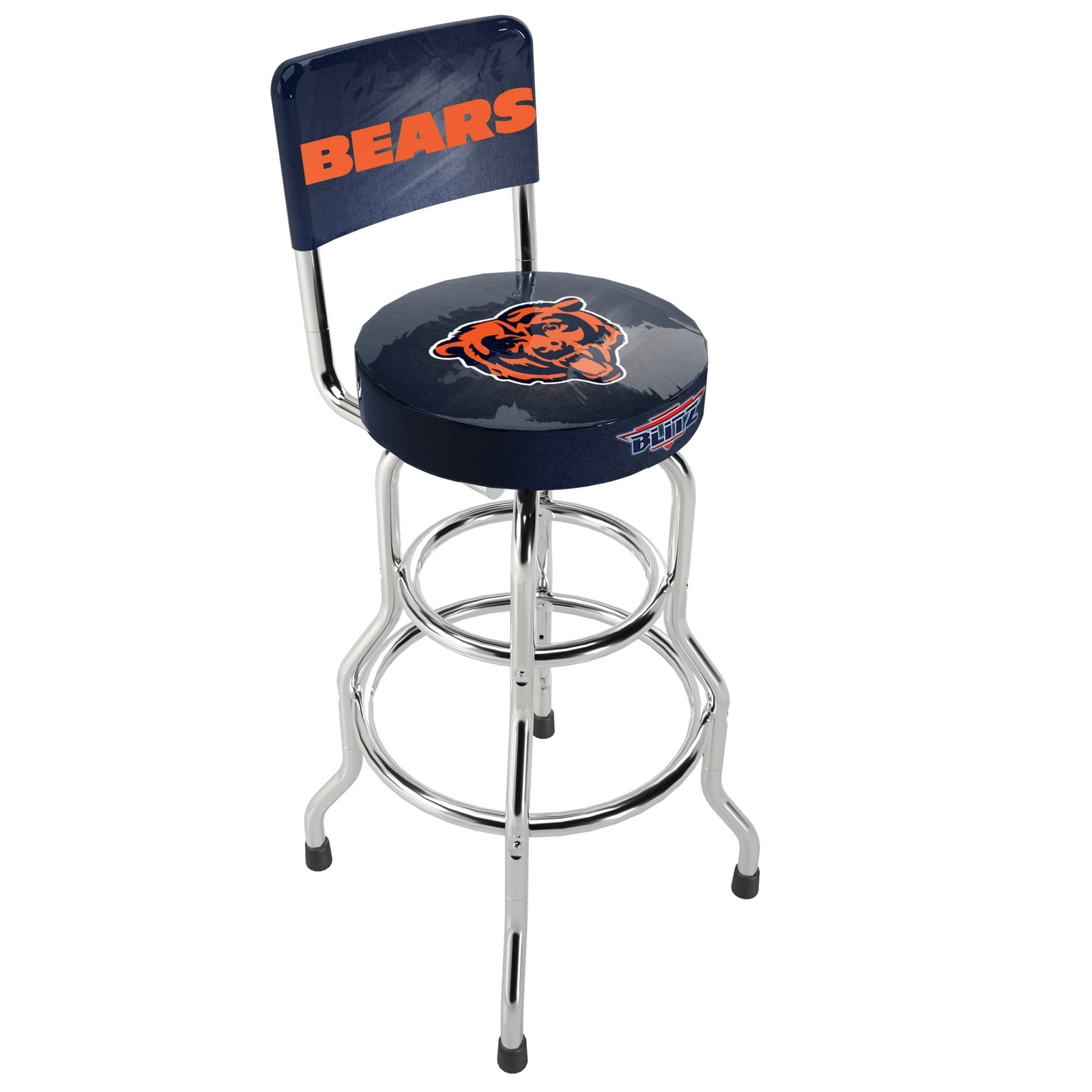 NFL Team Logo Chair Adjustable Swivel Bar Stool High Back Seat Blitz Football