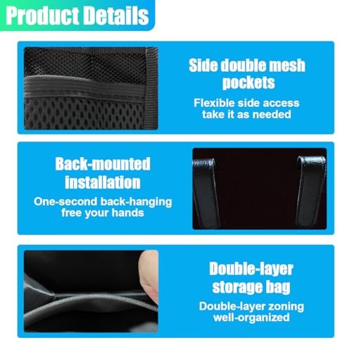 Car Trash Can, Foldable Waterproof Leather Trash Bin Garbage Organizer, Black