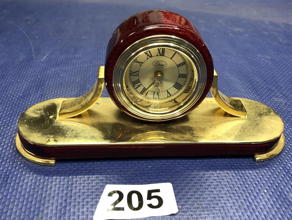 Chass Desk Clock 8'' x 3.5'' mantel table shelf