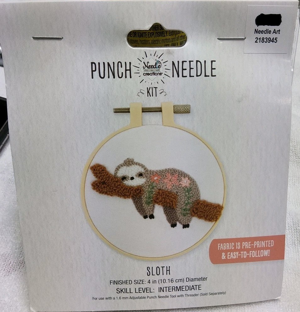 Needle Creations Punch Needle Kit Sloth 2183945 NEW