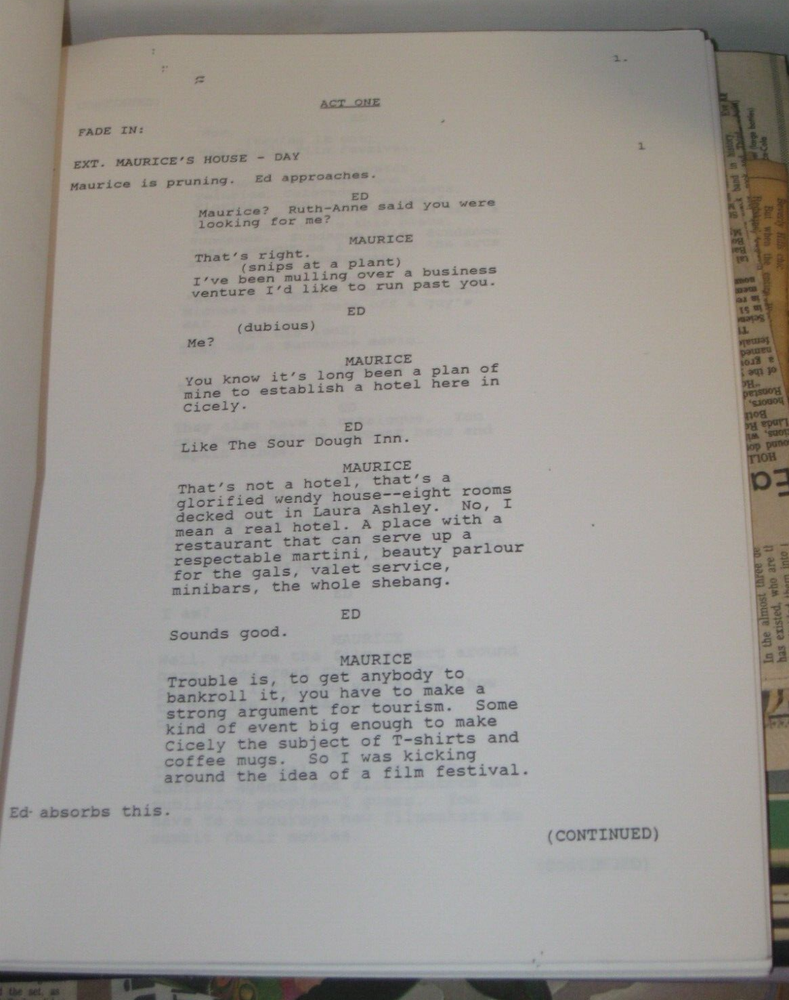NORTHERN EXPOSURE ORIGINAL SCRIPT FOR "ROSEBUD" FINAL DRAFT SEASON 5