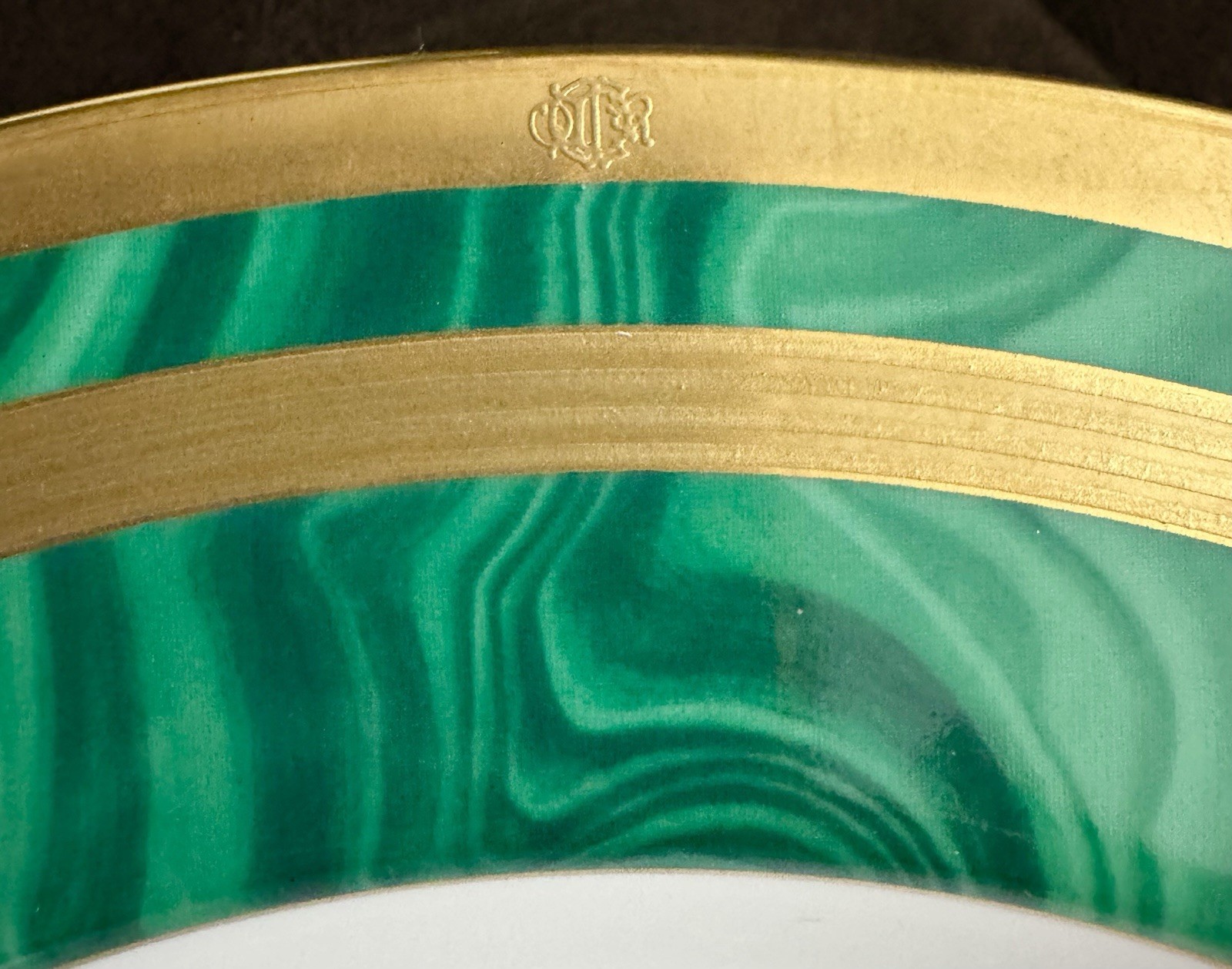 CHRISTIAN DIOR GAUDRON MALACHITE 5 Piece -Place Setting Plate Bowl Cup VINTAGE