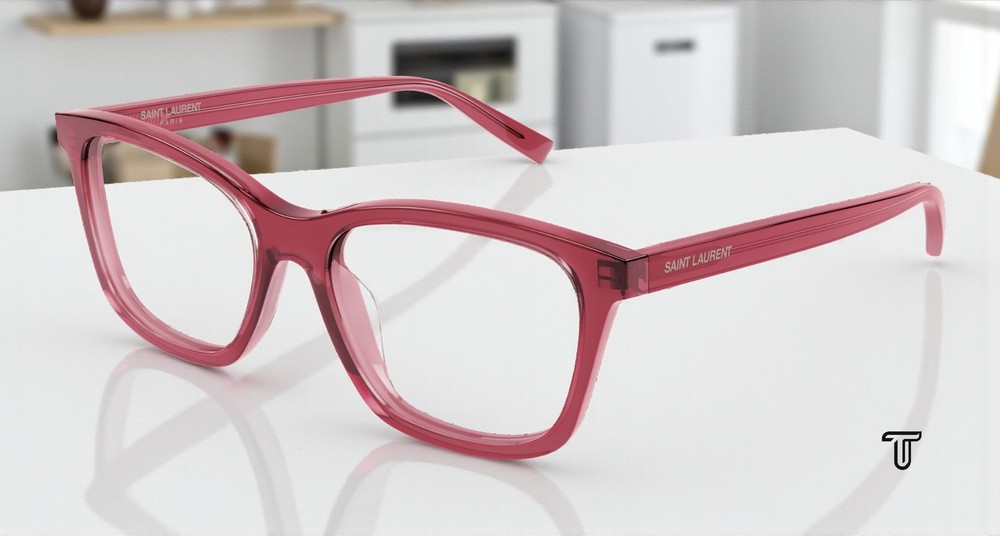 SAINT LAURENT SL 482 004 Rectangular Squared Pink 54 mm Women's Eyeglasses