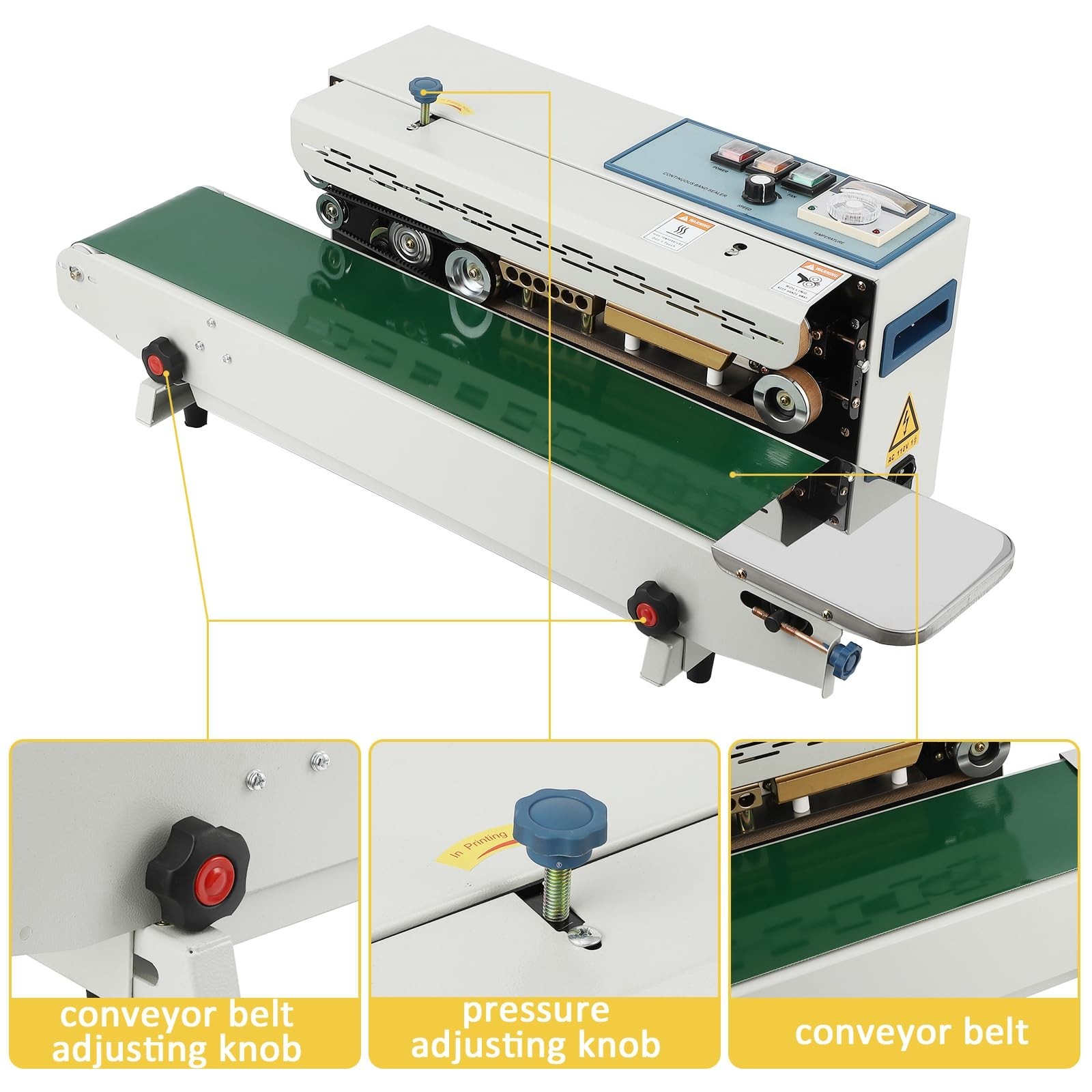 Continuous Bag Band Sealing Machine FR-900 Automatic Horizontal Band Sealer 110V