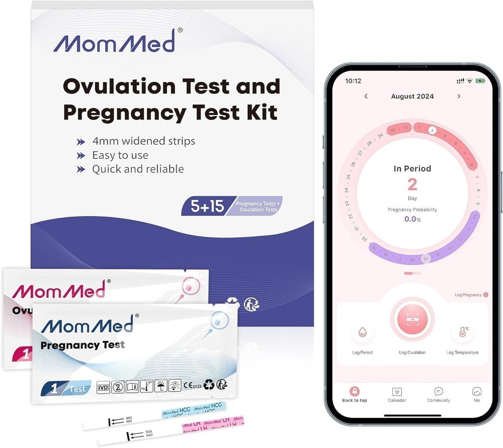 At-Home Ovulation & Pregnancy Kit - 15 Strips plus Tracker for Confidence