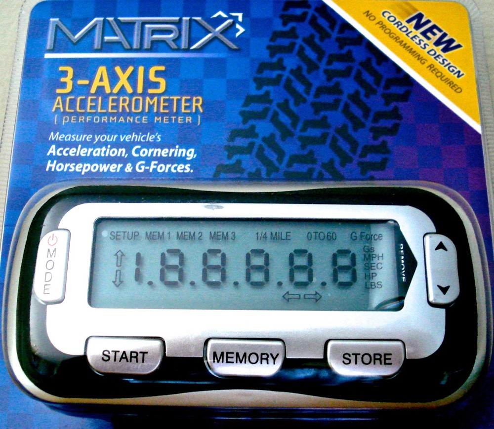 ACCELEROMETER Performance Meter G-Force Horsepower Race Data Collection—Wireless