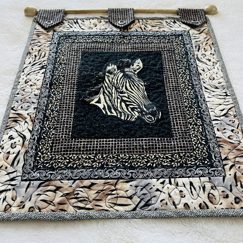 Handmade Wall Hanging Zebra Quilt.