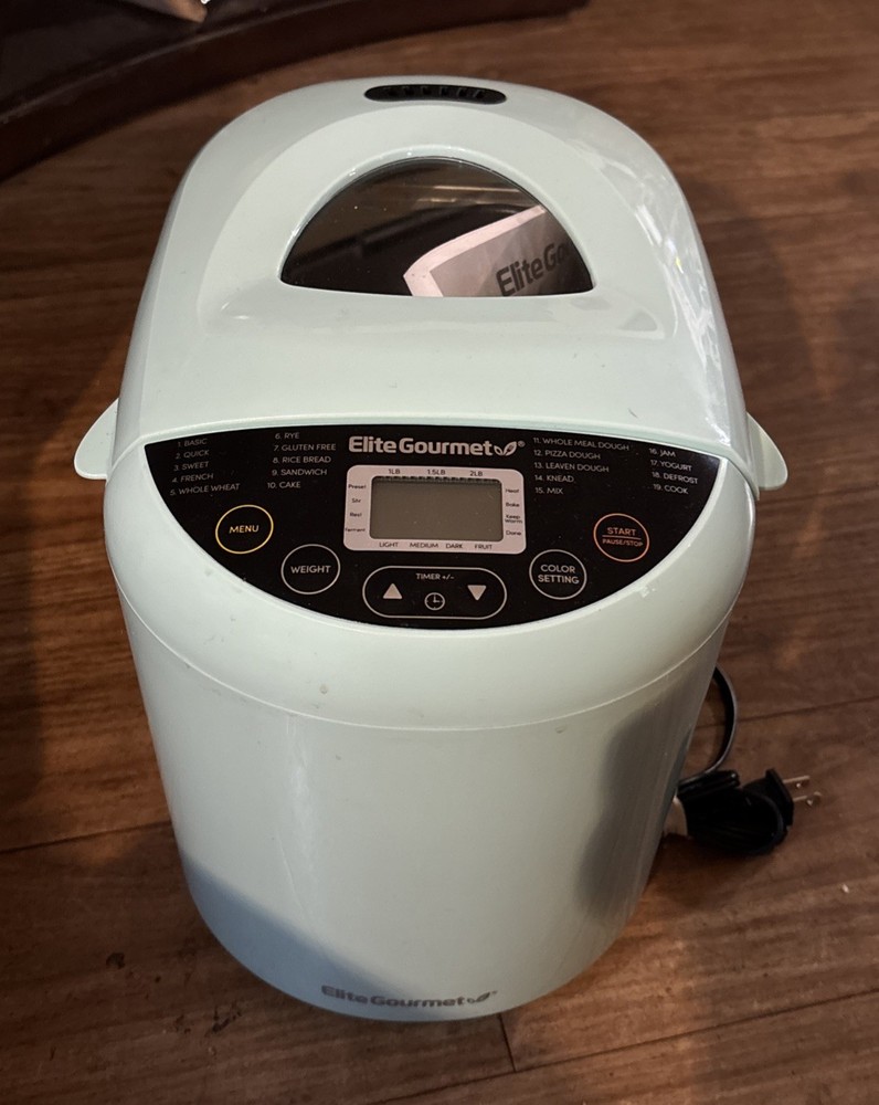 Elite Gourmet 2-Lb Programmable Bread Machine Maker-Mint
