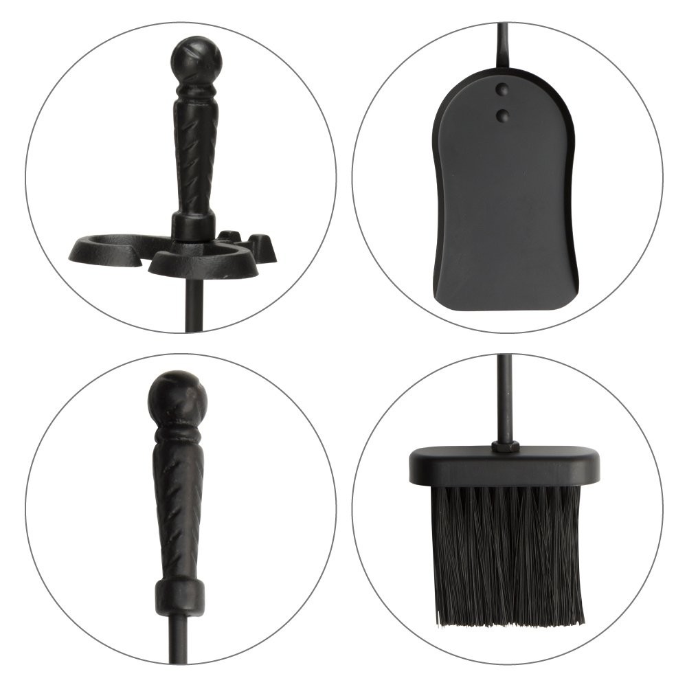 Black 4-Piece Fireplace Tools Set (T40140BK)