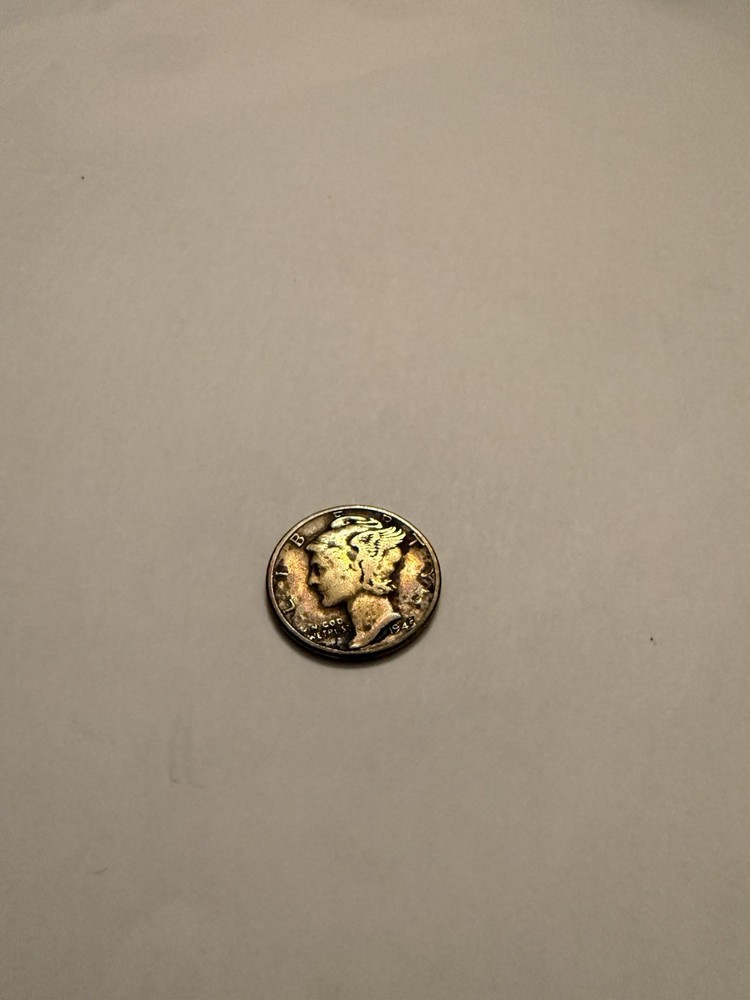 1945 Silver Mercury Dime *Rainbow Toned*