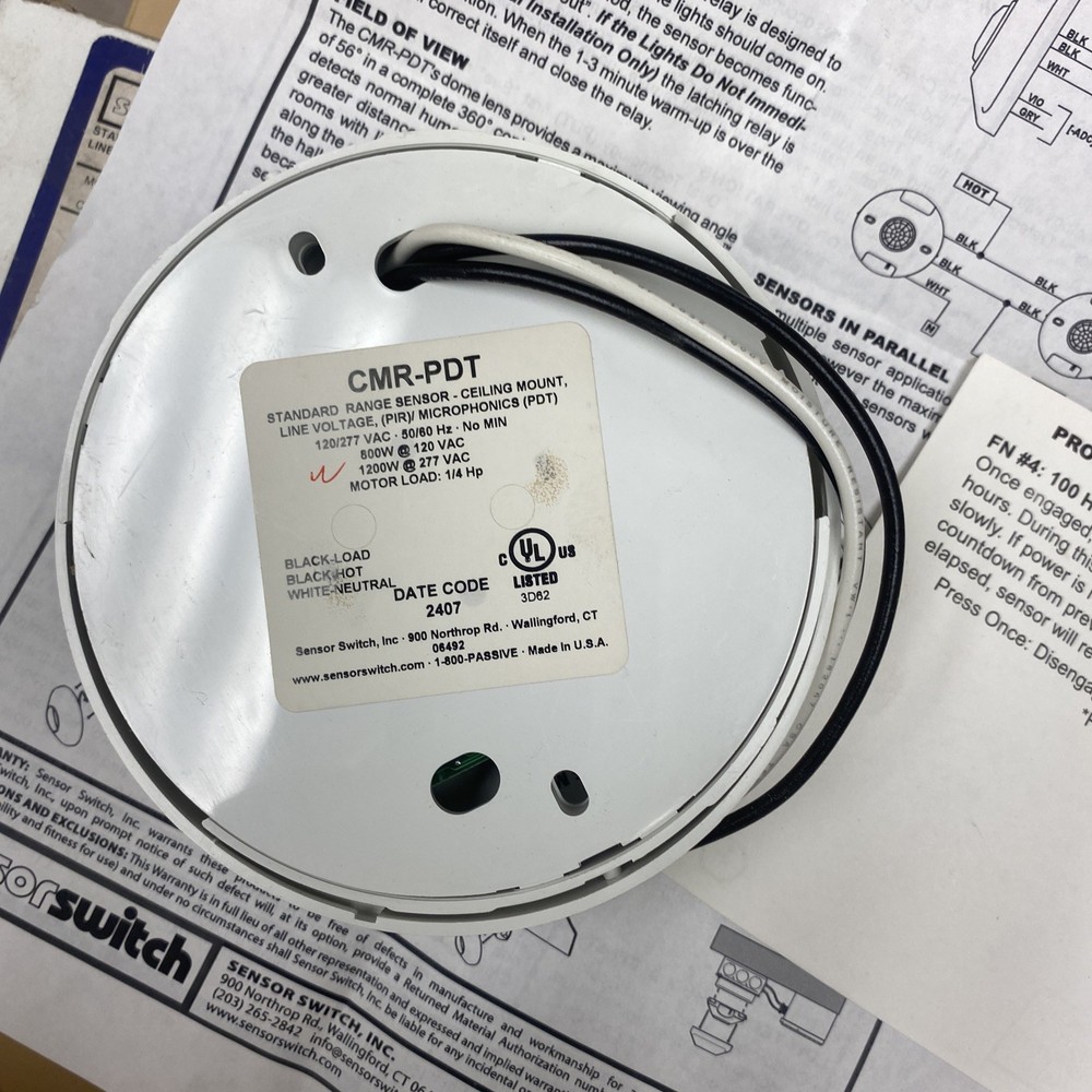 CMR-PDT Standard Range Sensor Ceiling Mount Line Voltage Pir/microphonics (PDT)