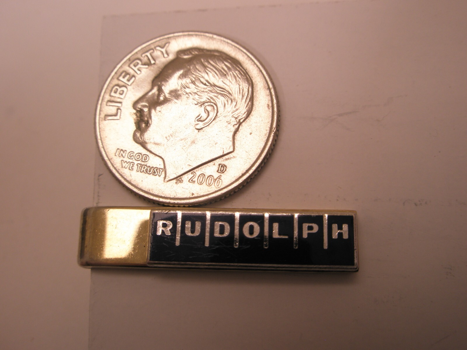 Rudolph Logo Vintage TINY SMALL Tie Bar Clip industries business corporation