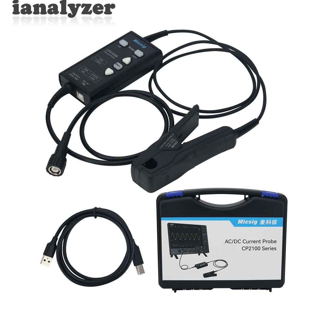 NEW Micsig CP2100B  10A/100A AC DC Current Probe USB Powered for Oscilloscopes