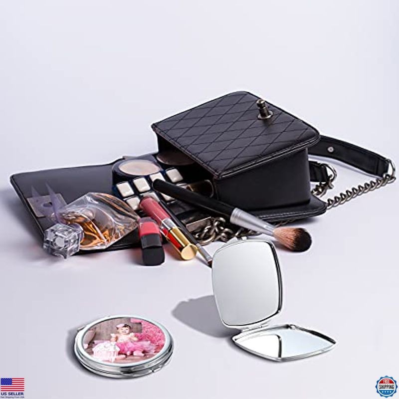 Jetec 12-Pack Compact Mirror Sublimation Blanks - Double-Sided Round & Square