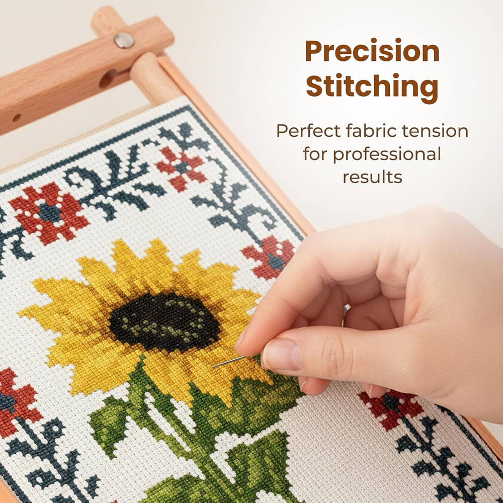 Easy Assembly Cross Stitch Frame Tool Free Embroidery Frame 18" X 12" Needlework
