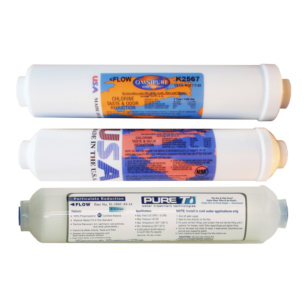 3pcs replacement filter set for portable Reverse Osmosis Systems Calcite filter