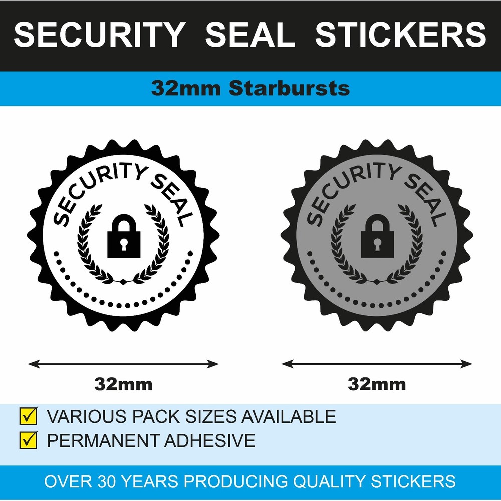 Grey Mailing Bag Packaging Security Seals - Choose Your Sticker Size