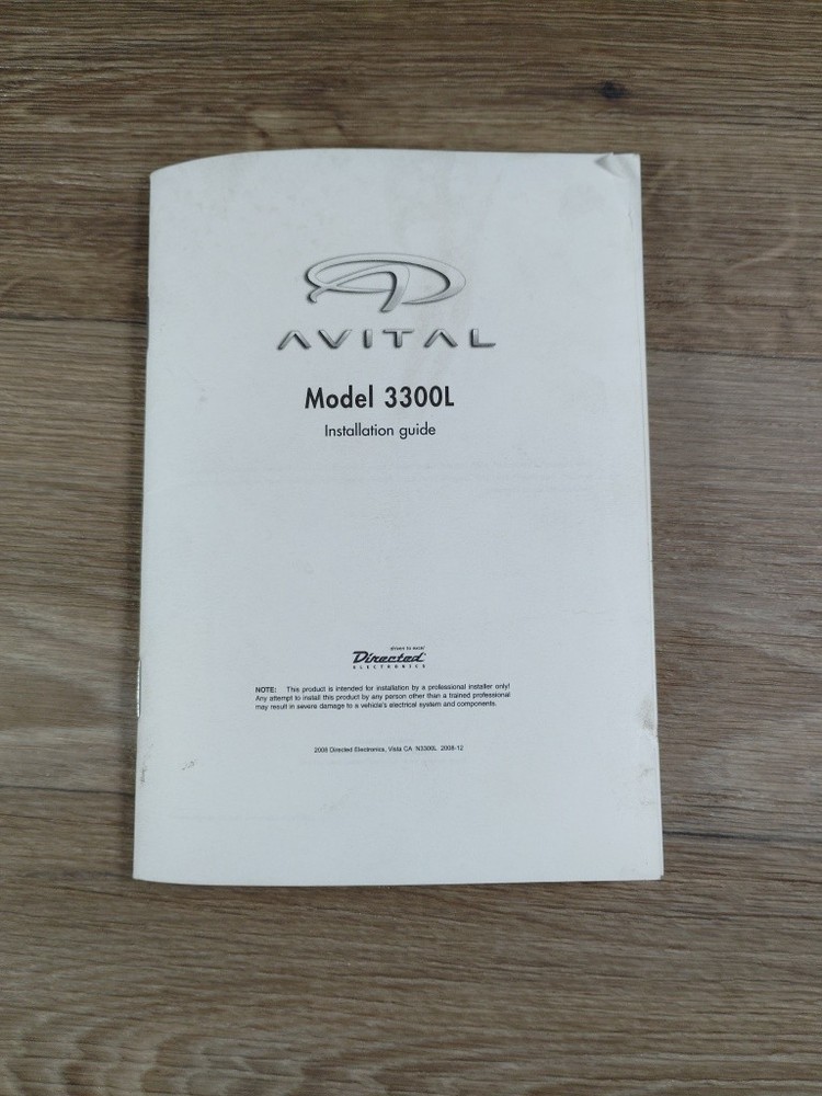 Avital Model 3300L Installation Guide