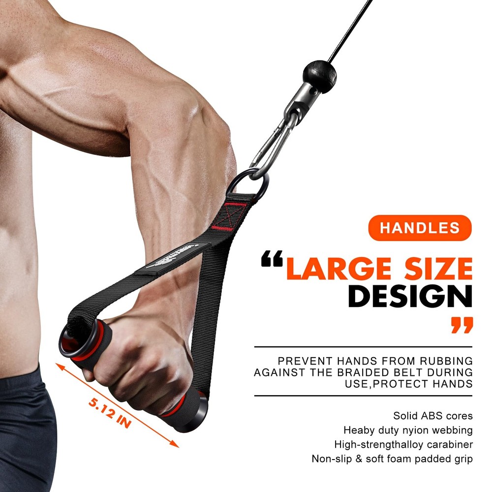 HPYGN Exercise Handles, Replacement Handles for Cable Machine, 1-Red