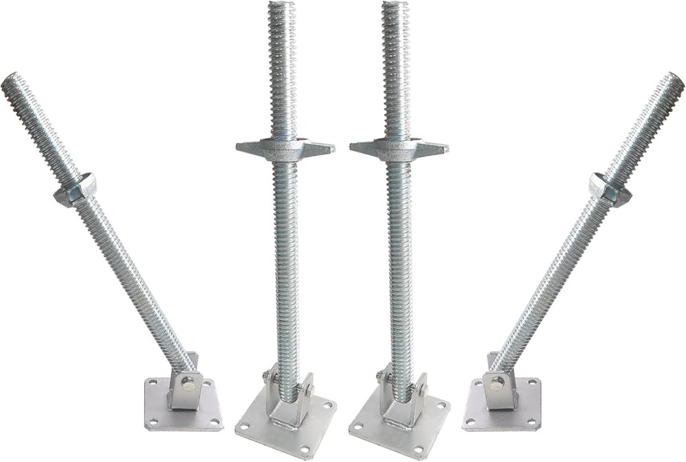 Gaeaauto 4 Pack Scaffold Swivel Screw Jack Solid Stem Adjustable Leveling Jacks