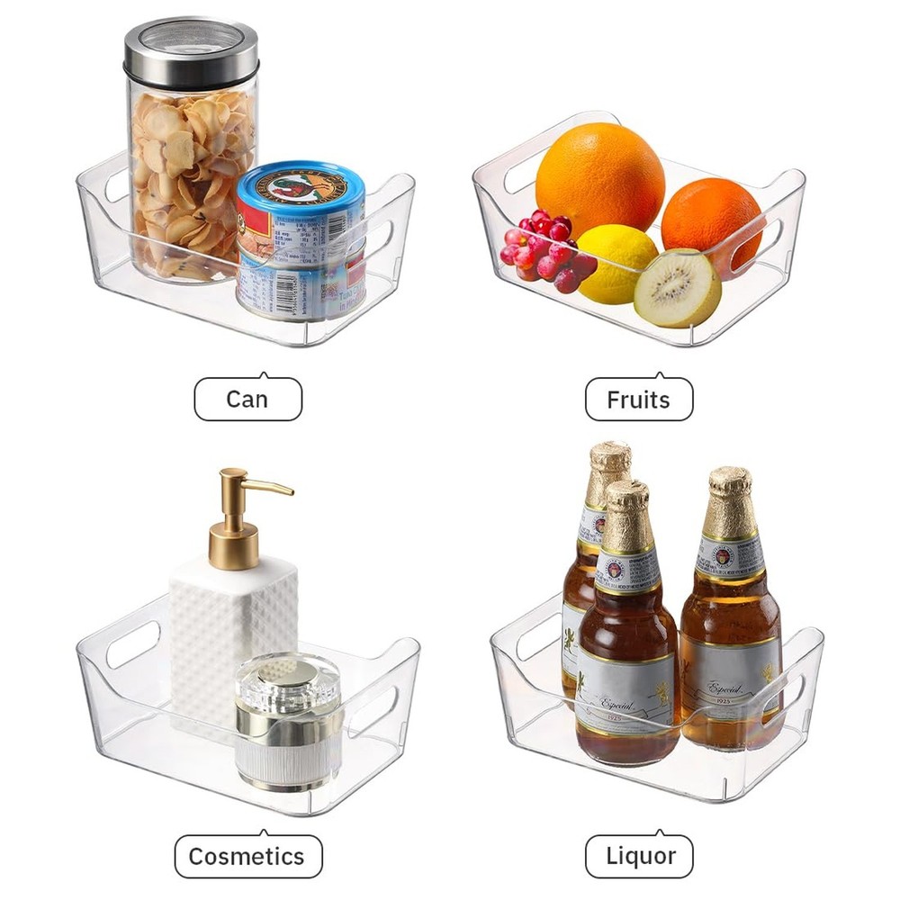 Plastic Storage Bins Clear Organizer Storage Containers Practical U-Shaped St...