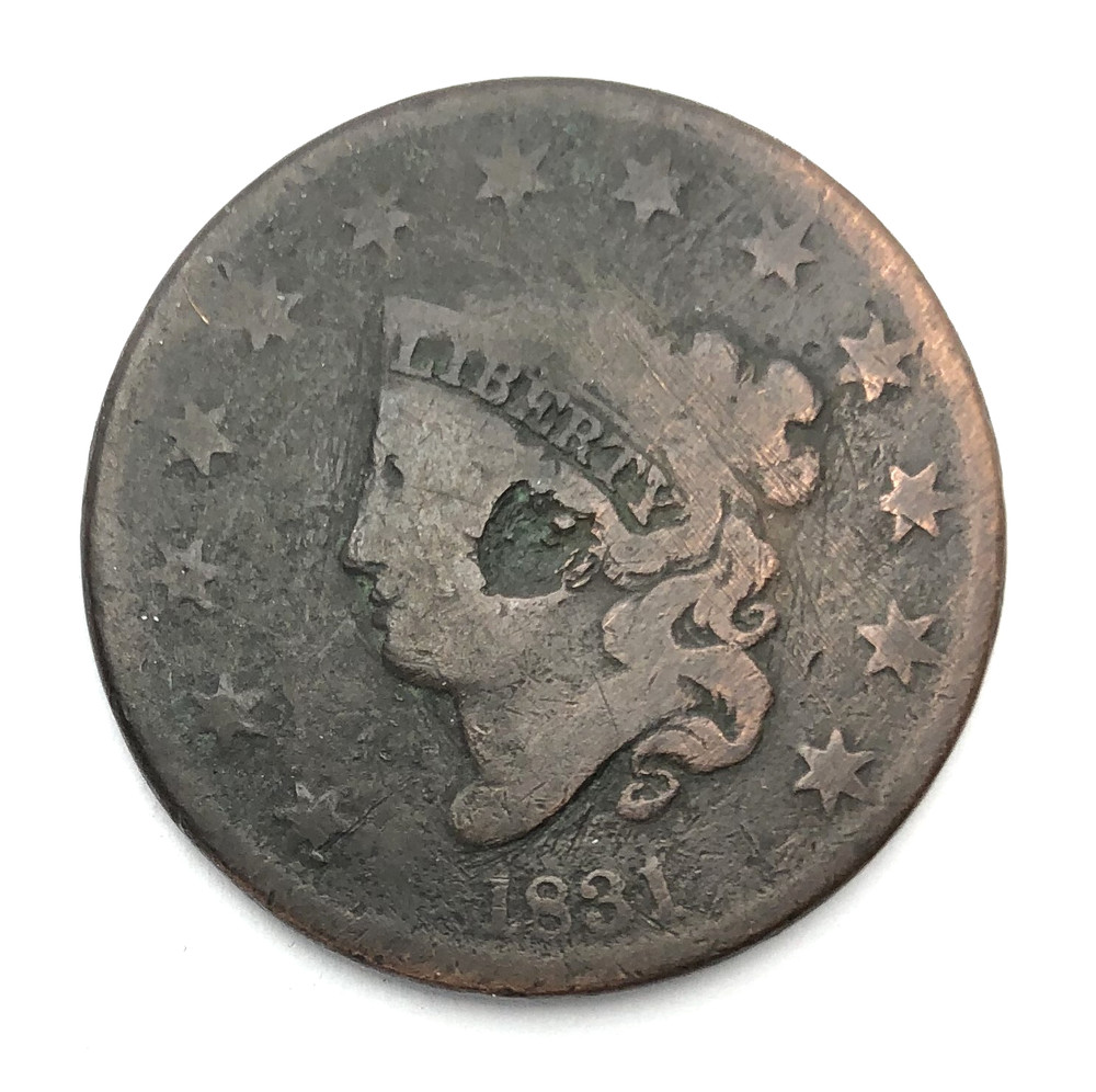 1831  Coronet Head Large Cent    -  damage