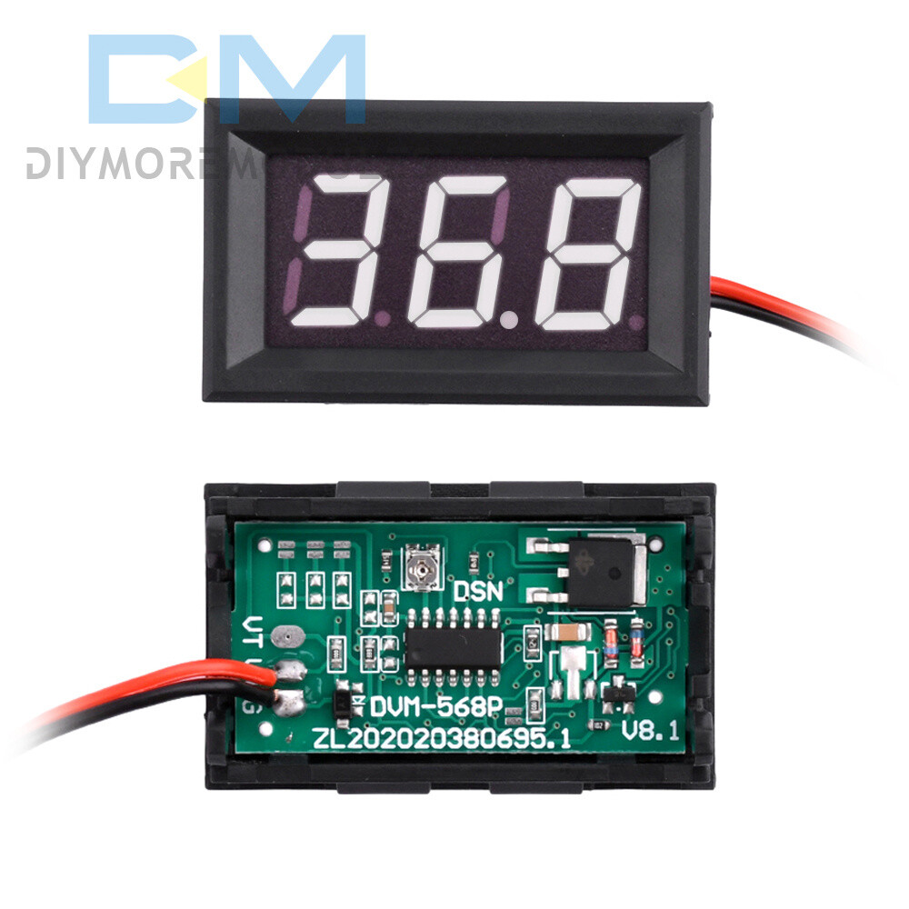 Mini DC 5V-120V Voltage Volt Meter LED Panel 3-Digital Display 2 Wire Voltmeter