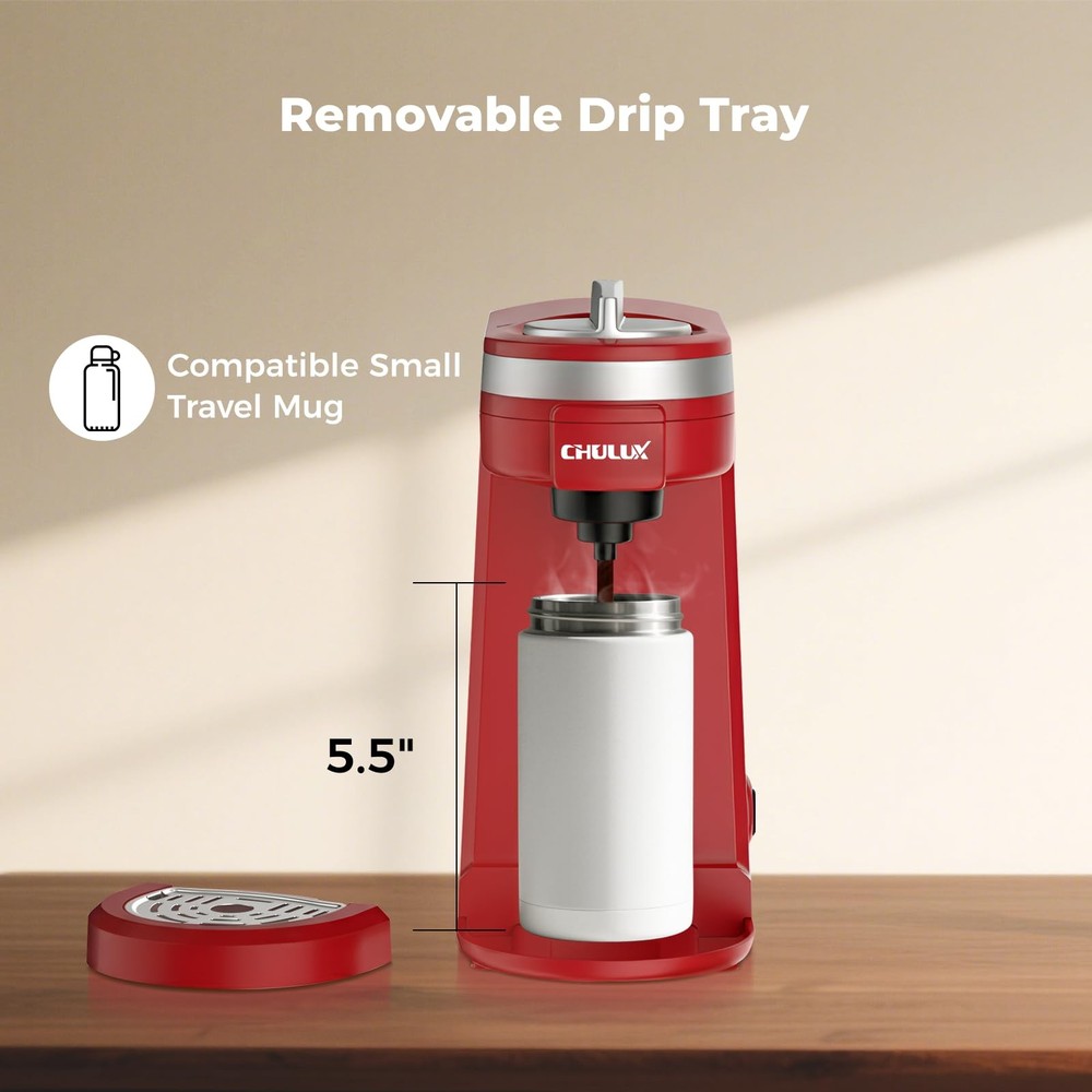 CHULUX Mini Coffee Maker for K Capsule, Single Serve Coffee Maker for One Cup...