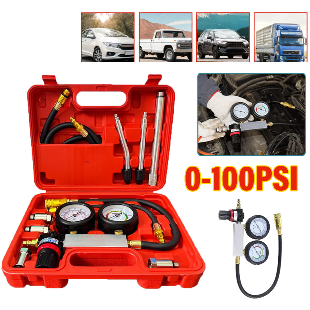 Multi-Function Cylinder Leak Down Tester Gasoline Engine Compression Gauge Test