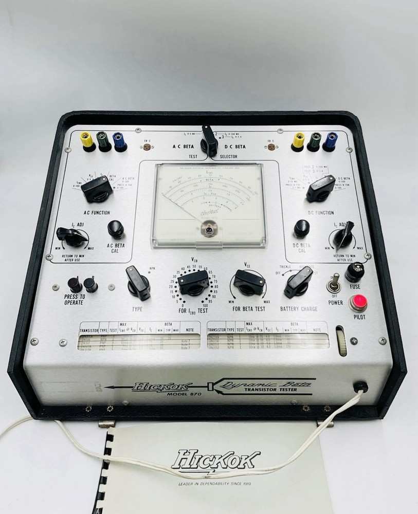 Hickok Dynamic Beta Model- 870 Transistor Tester w/case !!Rare!!!!S1