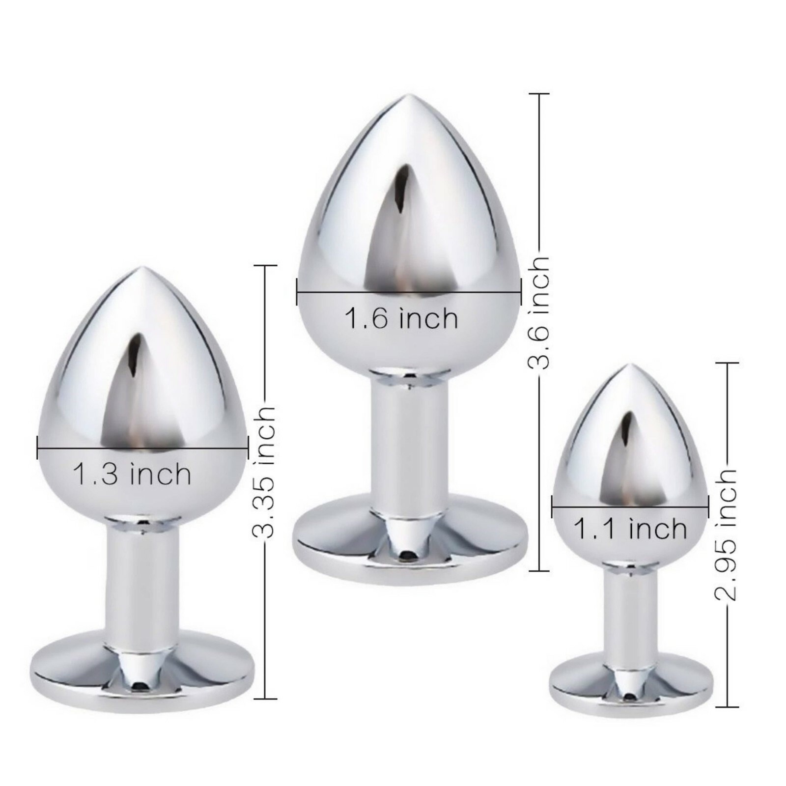 Butt Anal Plug Dildo Stainless Steel ROUND Butt Plug SAME DAY SHIPPING