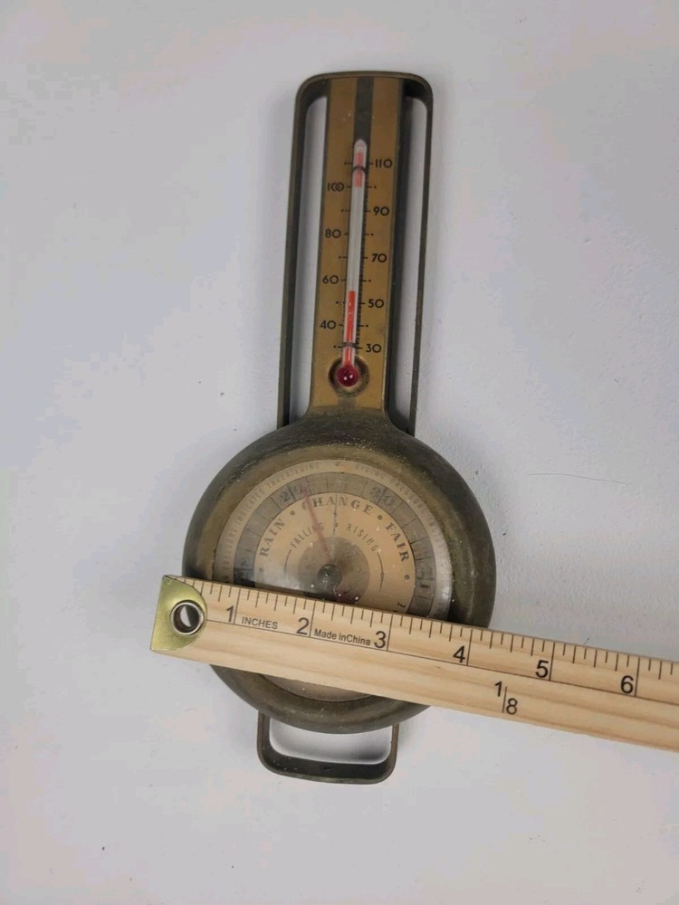 Vintage Taylor Barometer Brass - Adjustable Altitude Setting