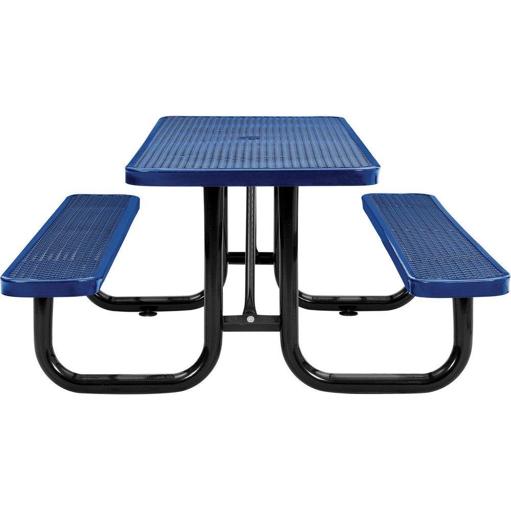 Global Industrial 72" Rectangular Picnic Table Surface Mount Blue