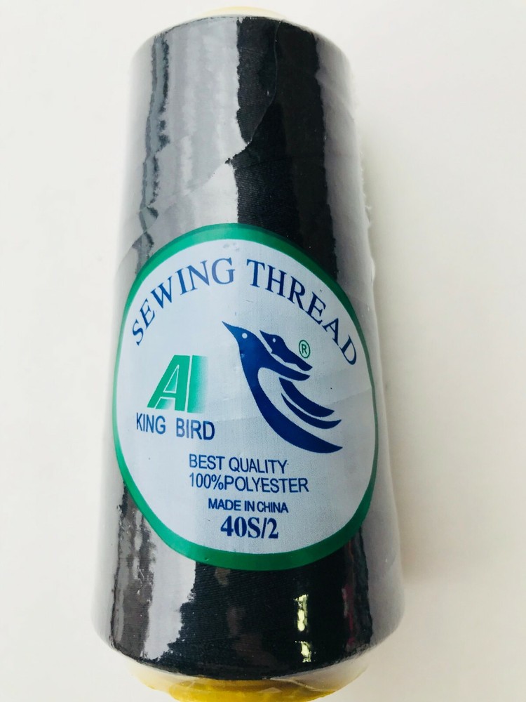 4 BLACK KING BIRD SERGE SEWING THREAD 2500 YARDS EACH! 