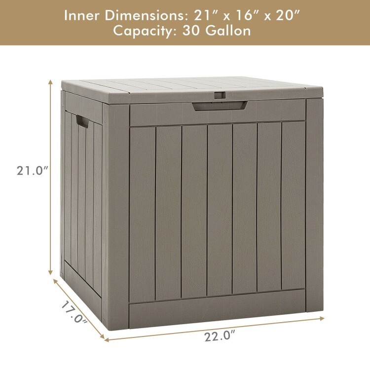 30 Gallon Outdoor Storage Organizer Deck Box Seating Container With Lockable Lid