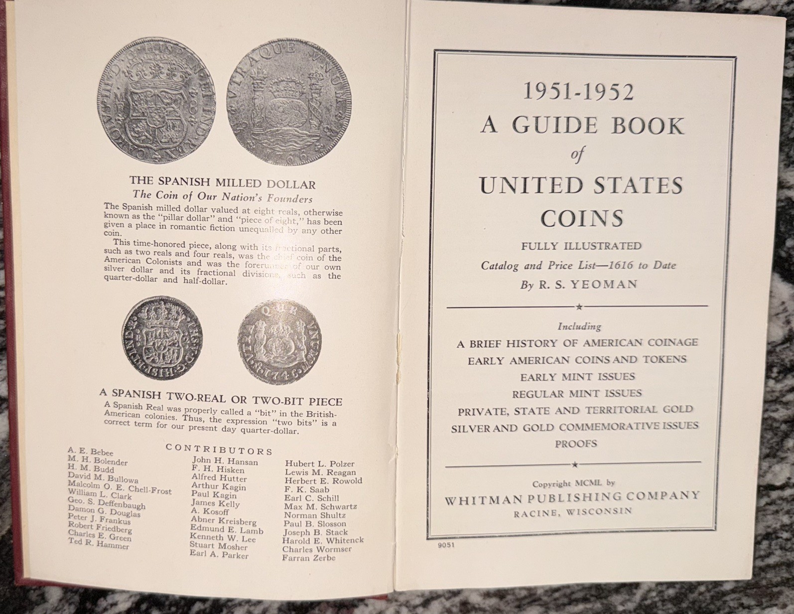 1951-1952 GUIDE BOOK OF UNITED STATES COINS 4th EDITION "REDBOOK" BY R.S. YEOMAN