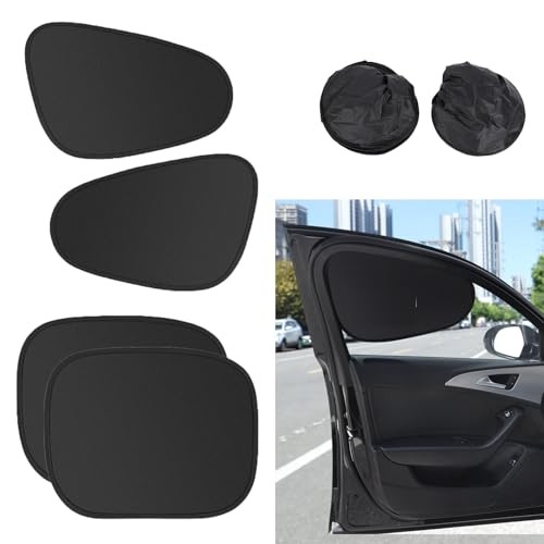 4PCS Electrostatic Car Window Sun Shades for Side Windows, Foldable Car Sun
