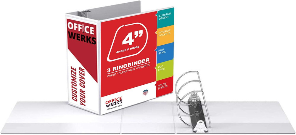 3 Ring Binder, Professional Angle D Ring 4 Inch, Presentation Folder for Standar